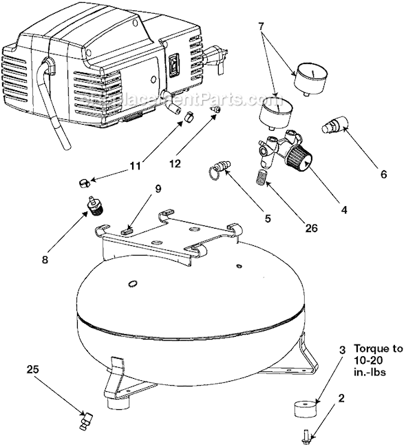 Page A Diagram and Parts List for CFBN125A Type 3 Porter Cable Compressor